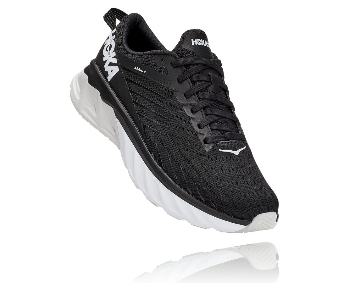 Hoka One One Arahi 4 South Africa - Womens Stability Running Shoes - Black / White,WFQOY-1298